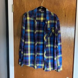 Purple and blue flannel